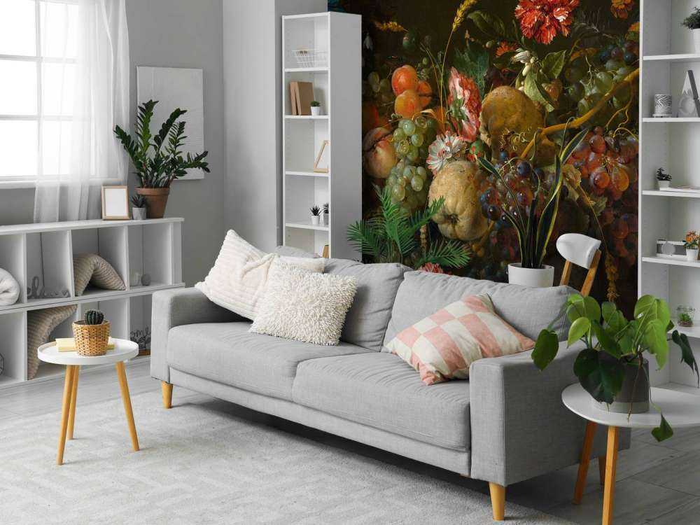 Garland of fruits with a few flowers