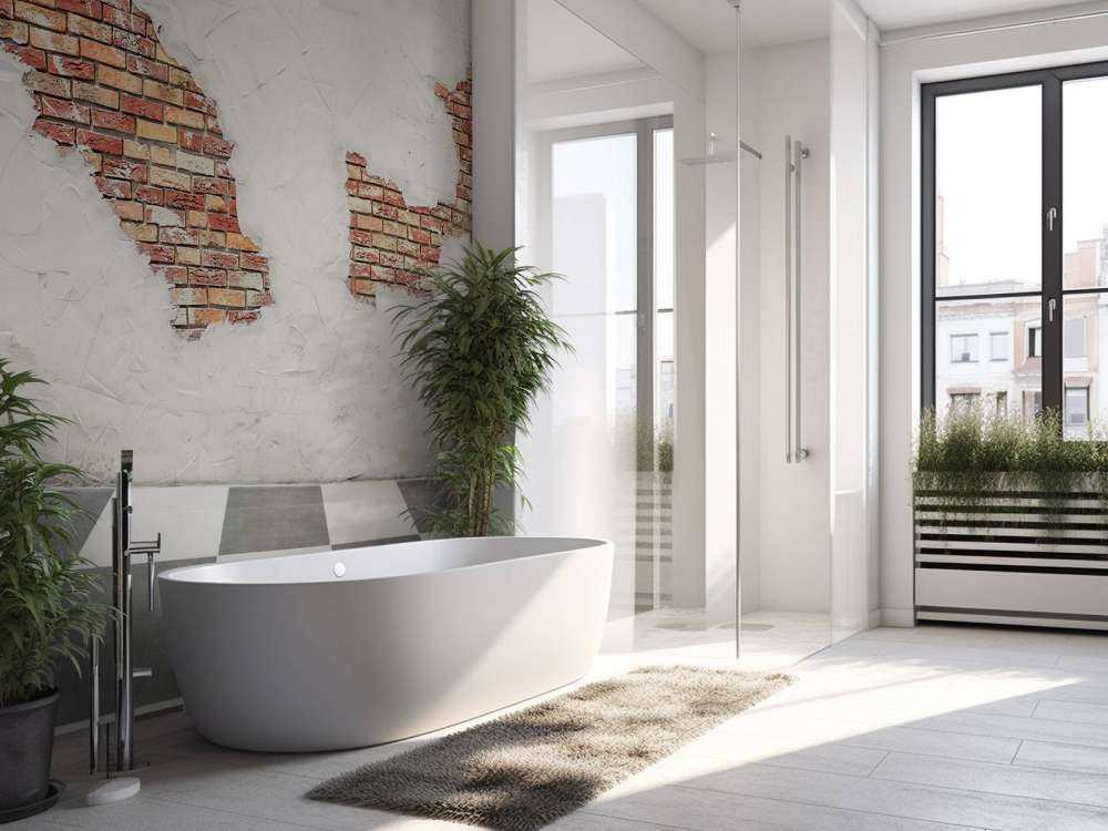 Brick wall with stucco