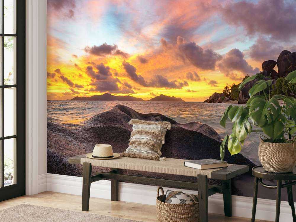 Sunset on tropical beach