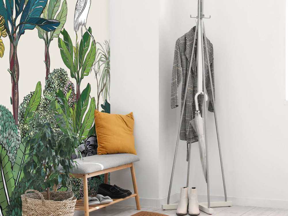 Jungle panorama with animals