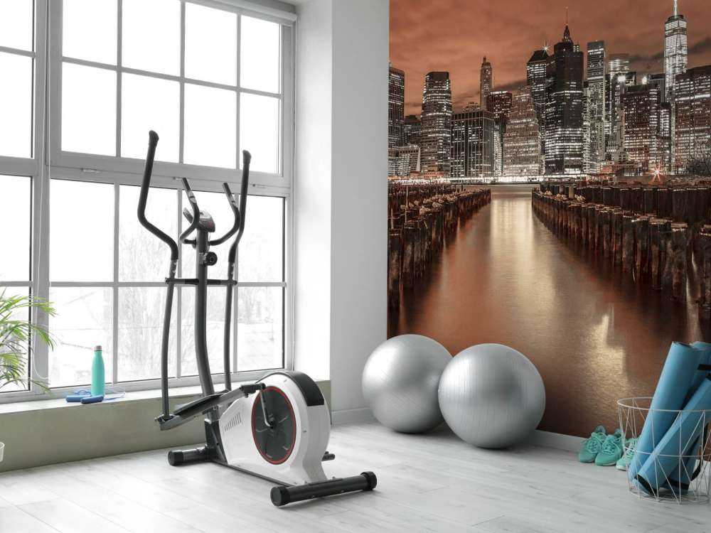 Manhattan skyline with breakwaters