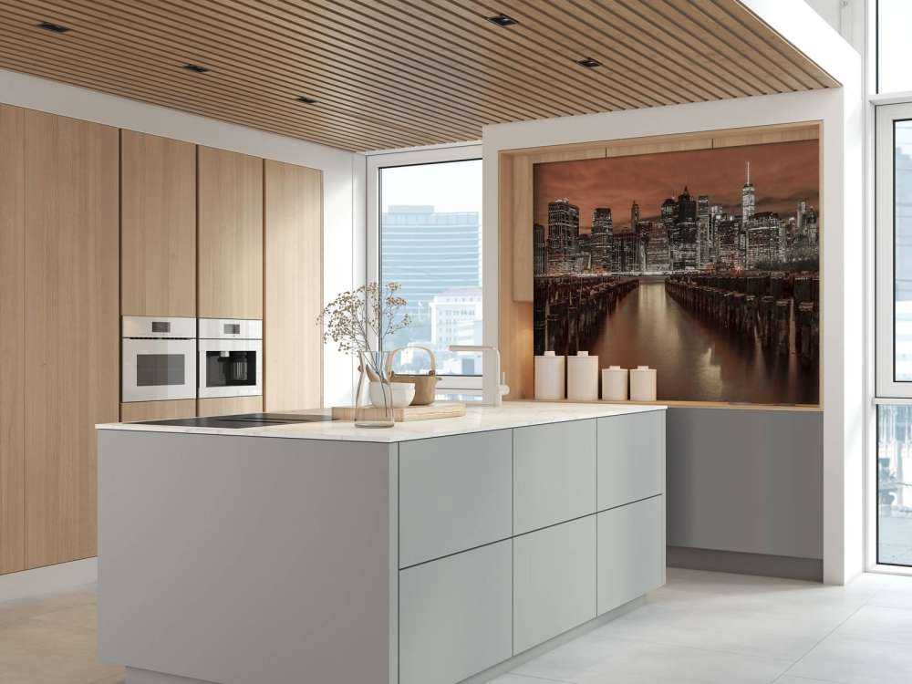 Manhattan skyline with breakwaters