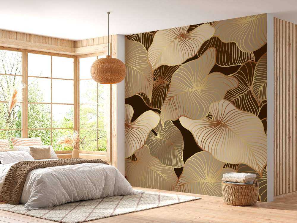 Brown tropical leaves