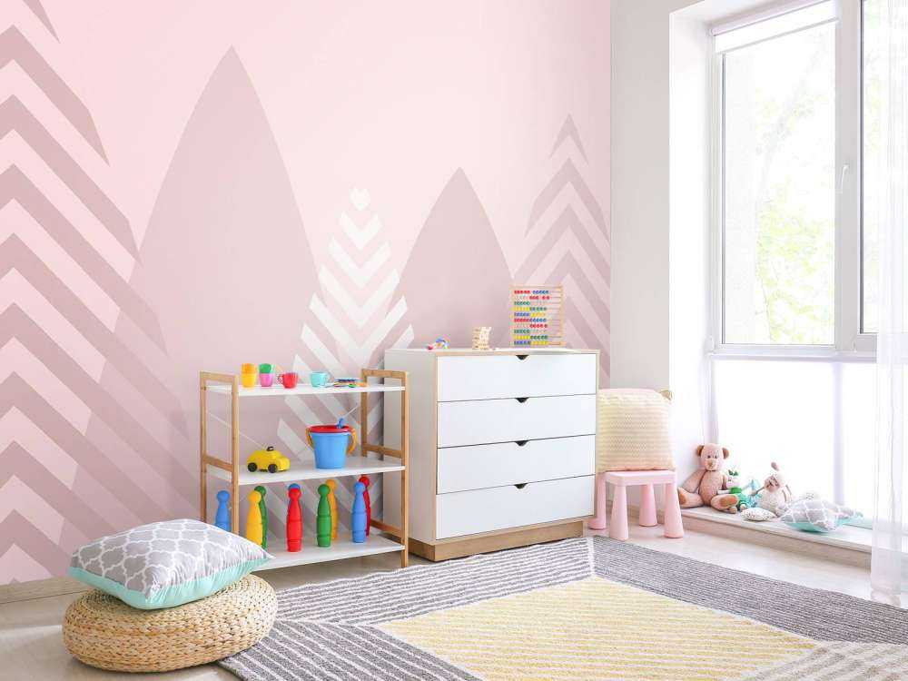 High mountains, pink