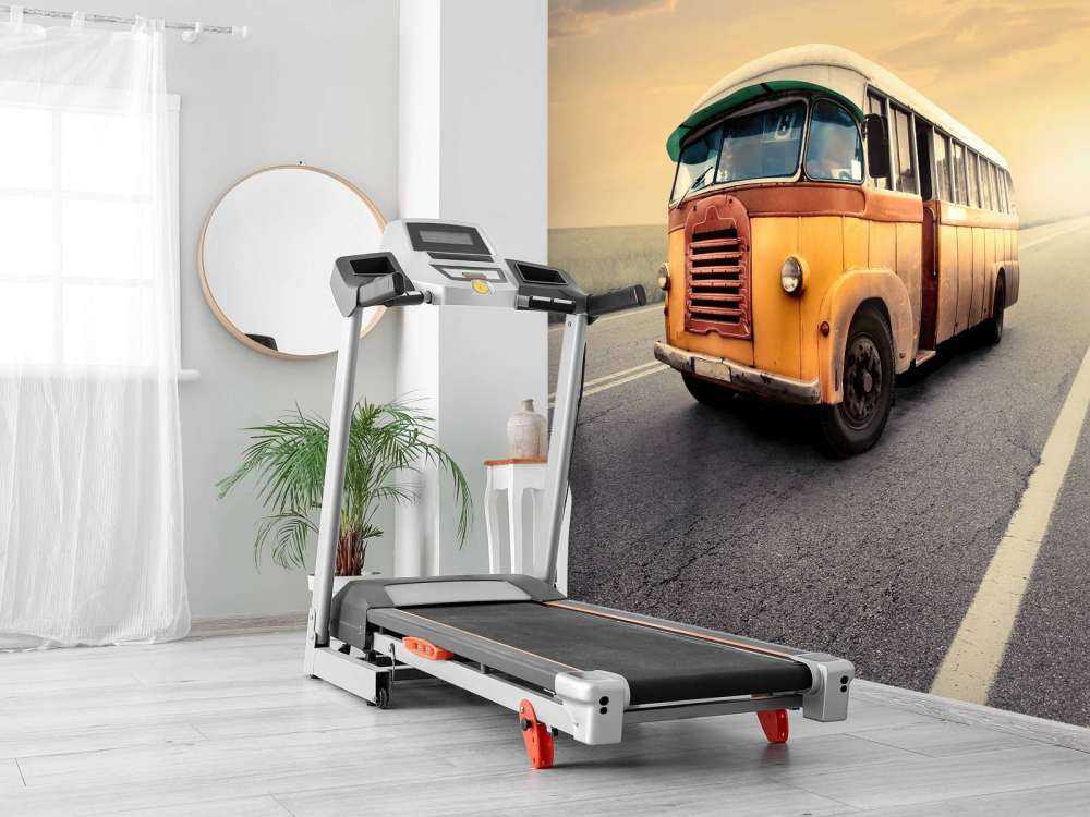 Bus on a deserted road