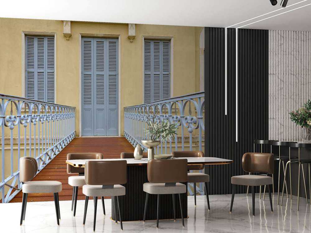 Bridge to old building