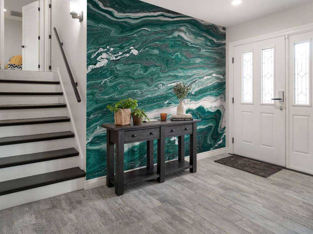 Green white marble