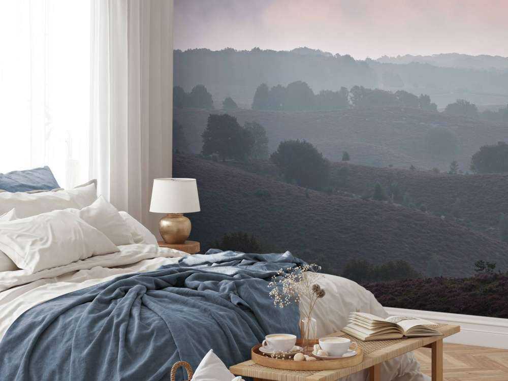 Misty sunrise on the heath
