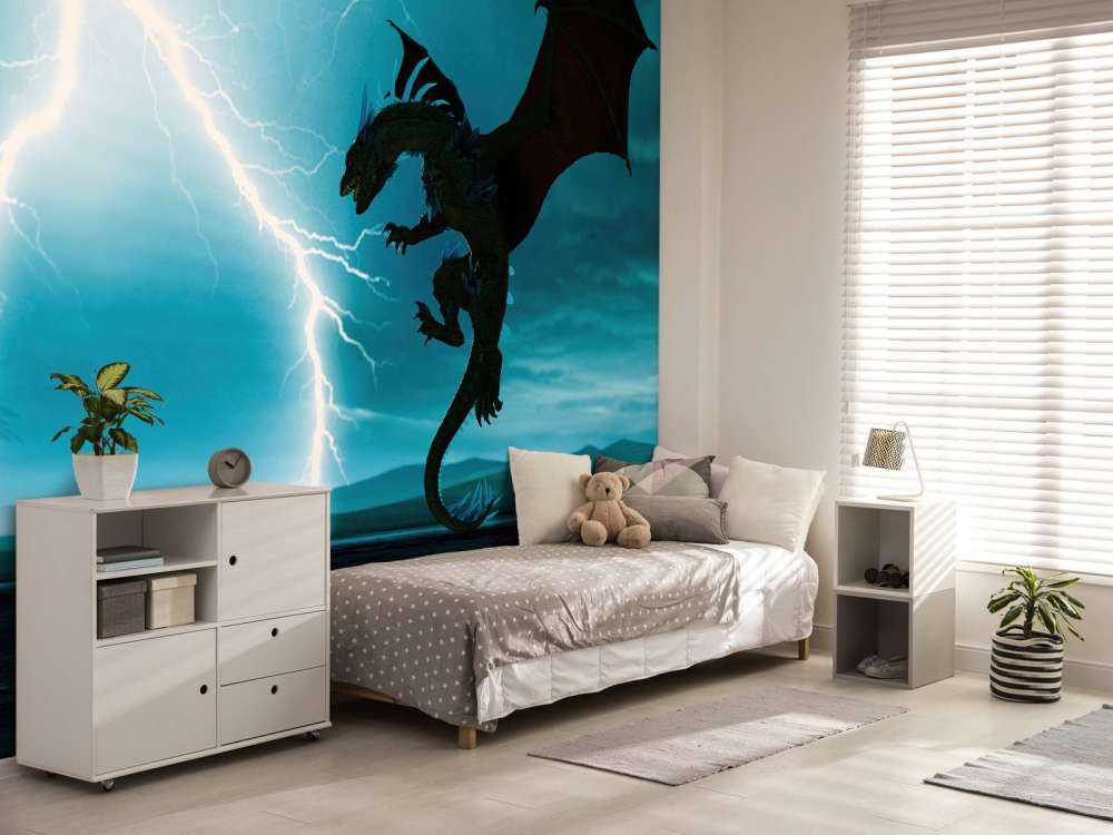 Dragon at thunderstorm