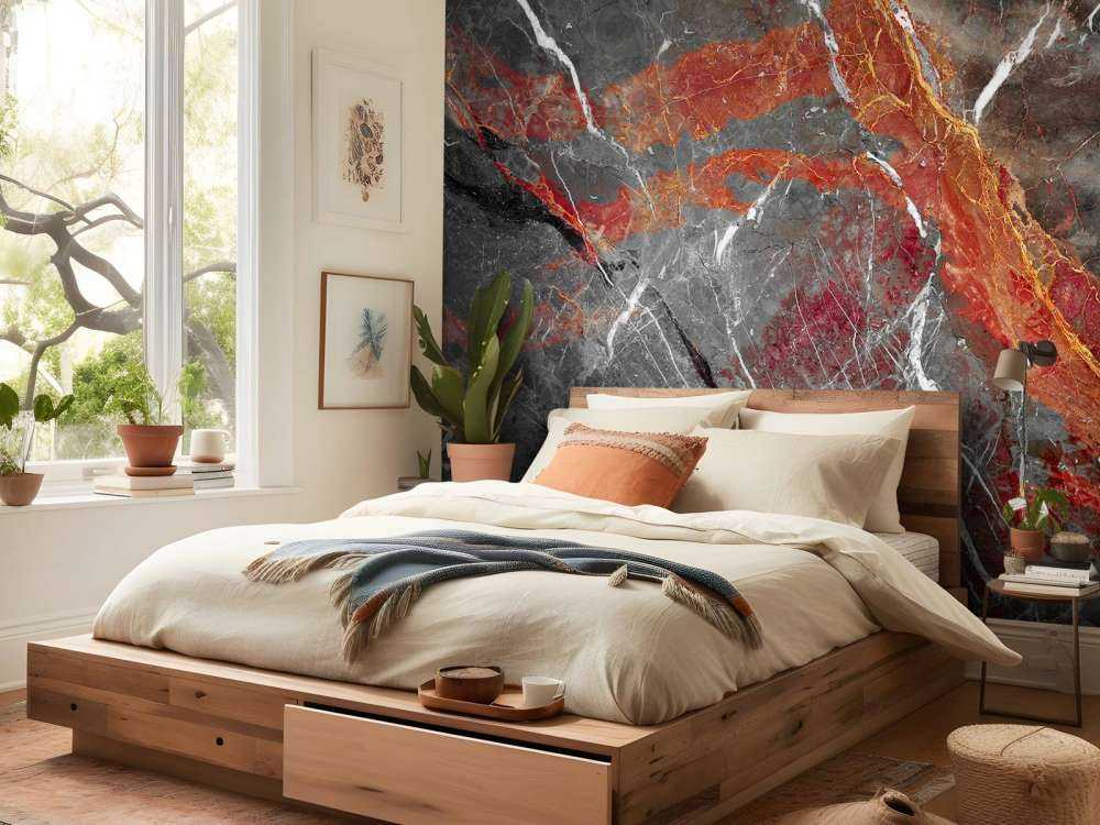 Marble with red veins