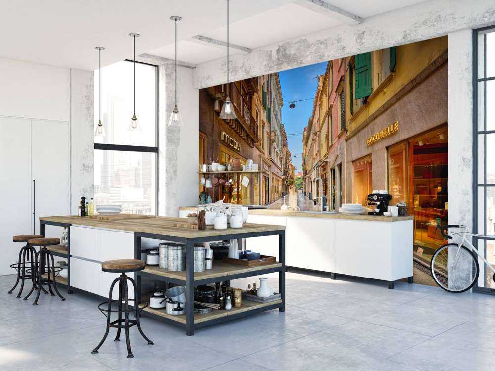 Shopping street early morning