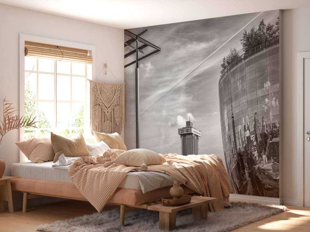 The Museumdepot (The Depot) in Rotterdam in black and white 