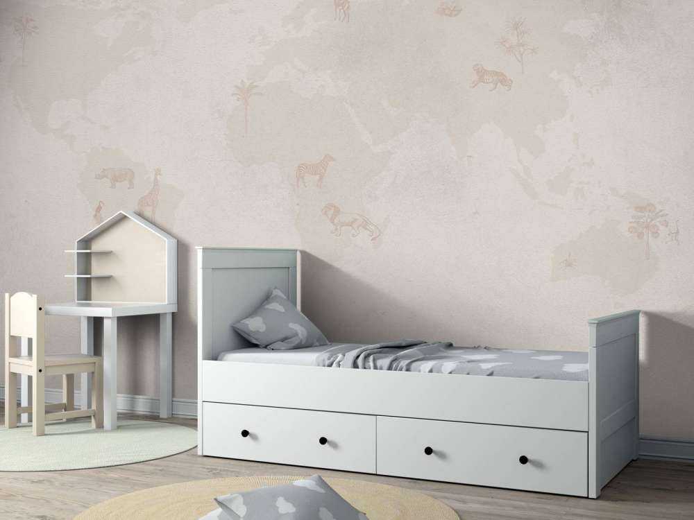 World map sketch taupe