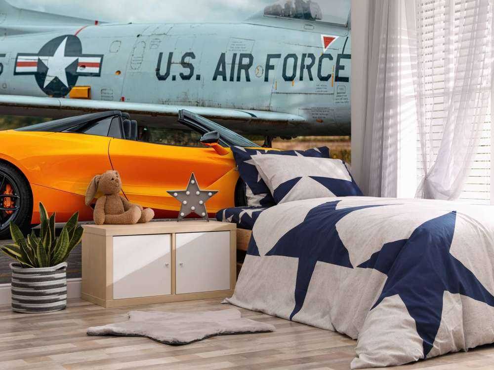 Supercar and fighter jet