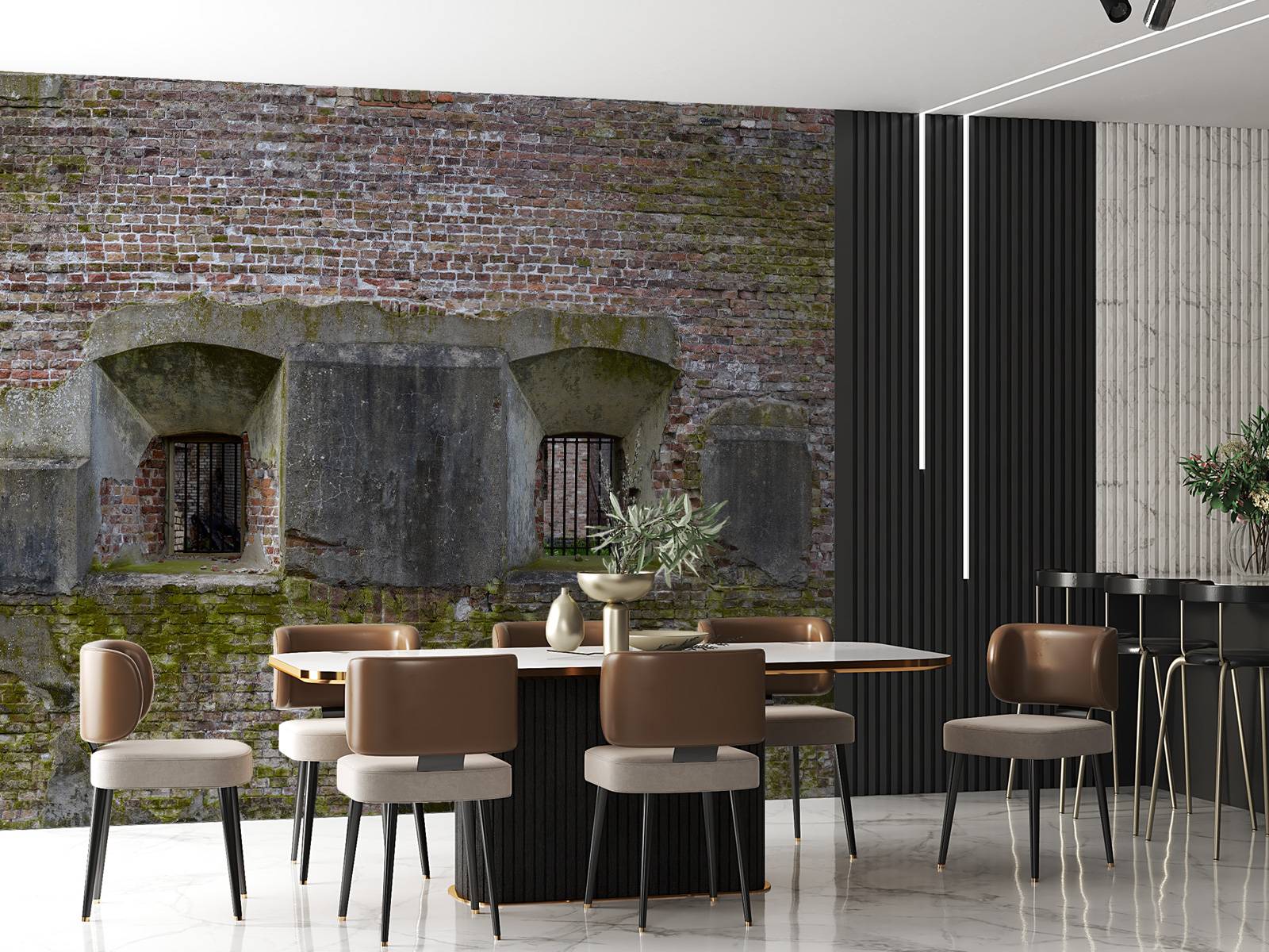 Weathered wall with 2 niches