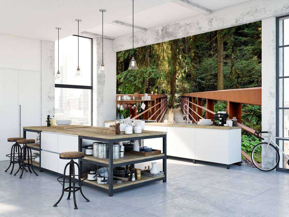 Rusty bridge in the forest 