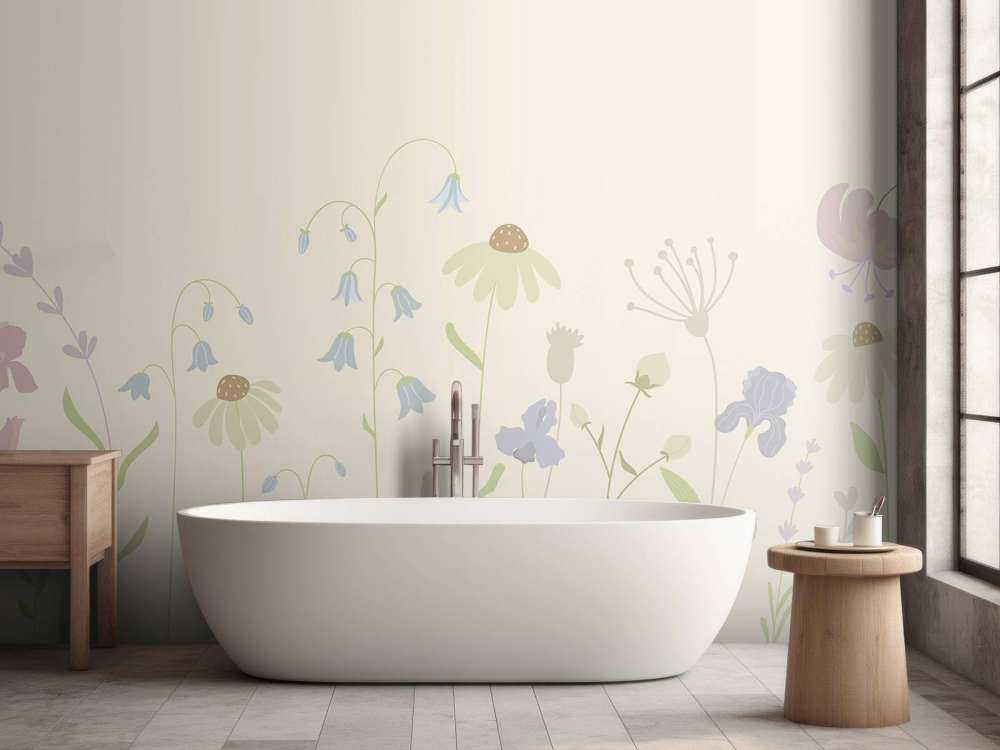 Flower field high sand, old pink, green and lilac