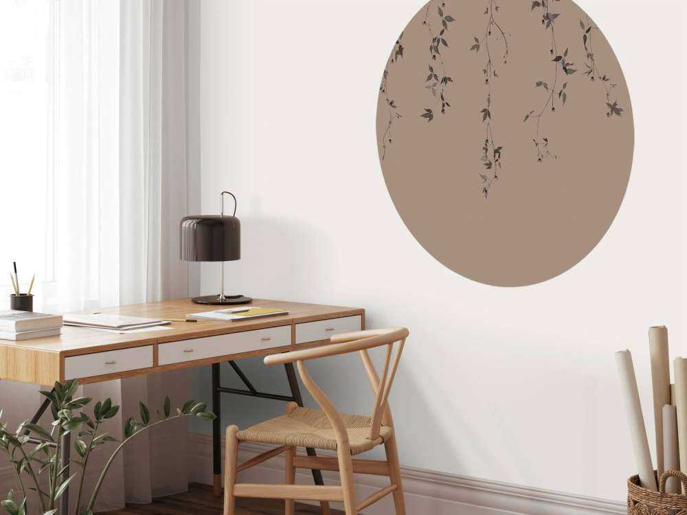 Clematis twigs on taupe