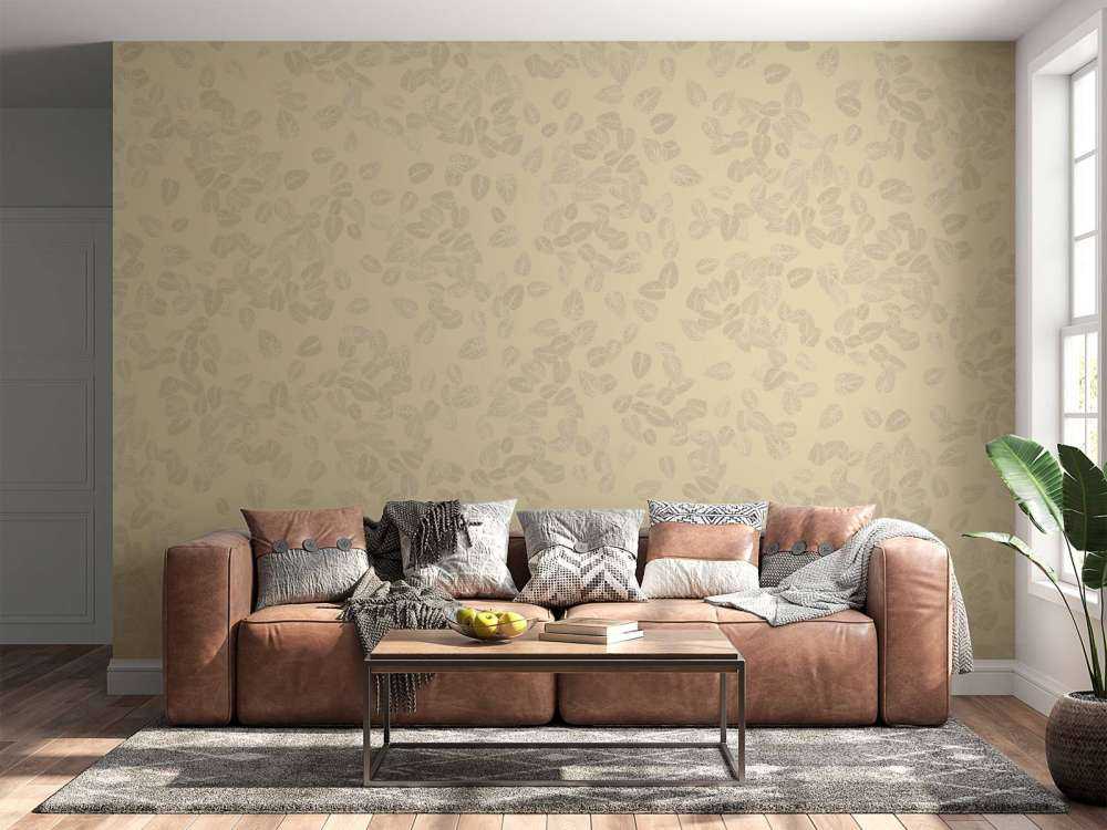 Small leaves on beige