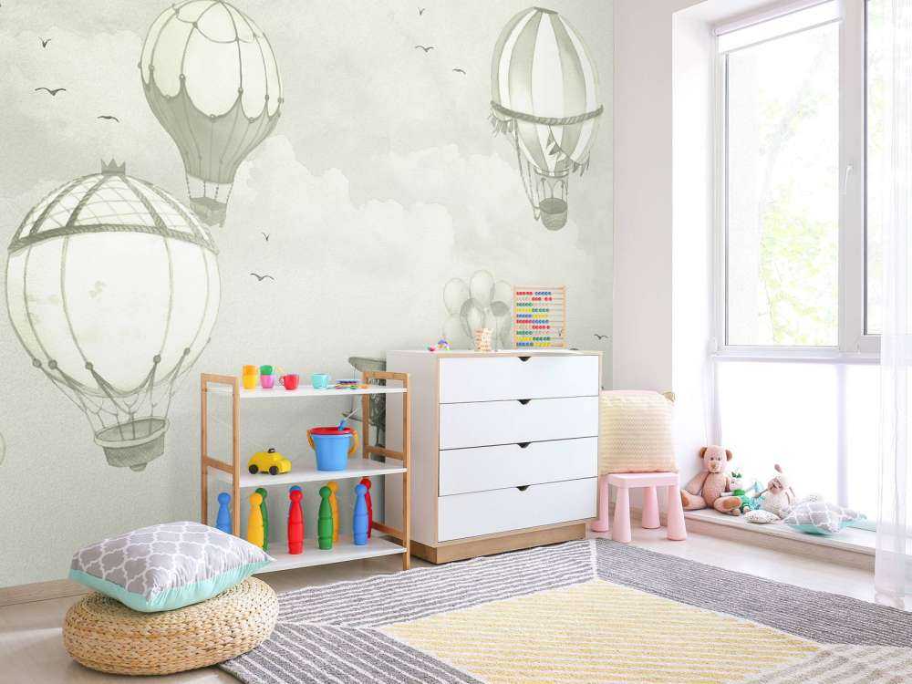 Hot-air balloons in green