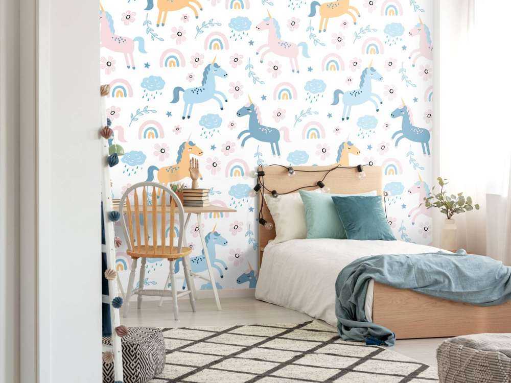 Unicorn with rainbow