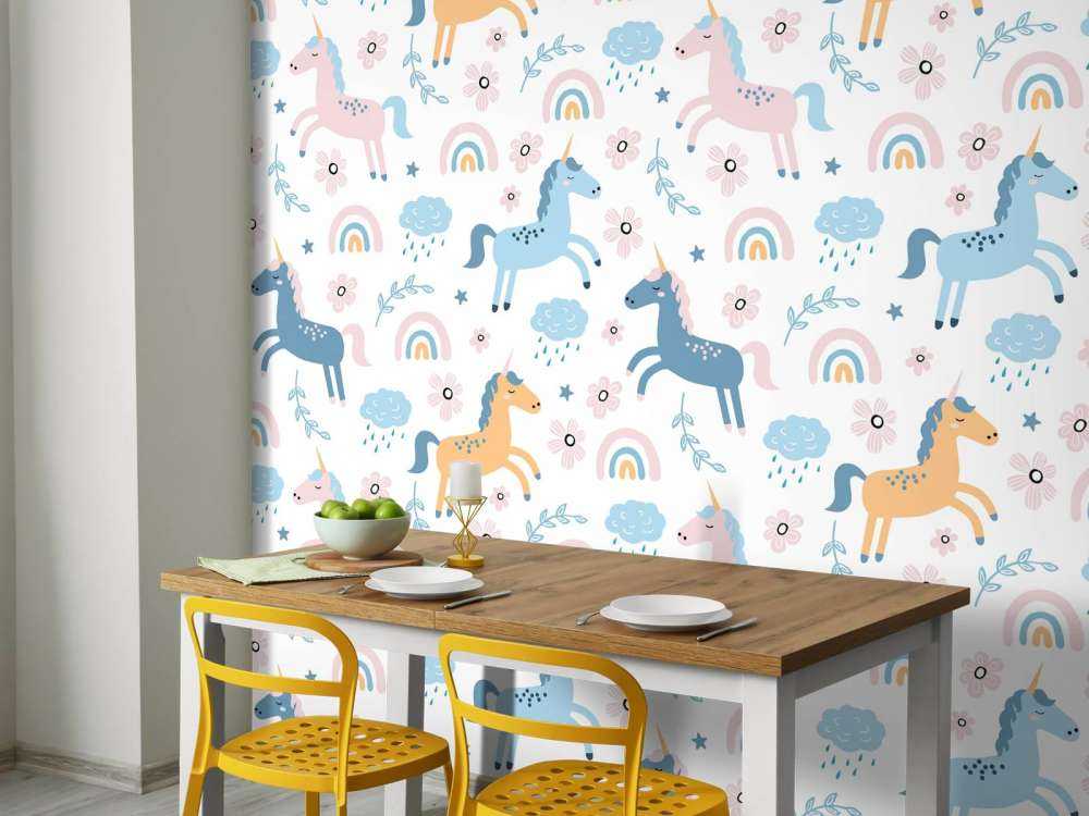 Unicorn with rainbow