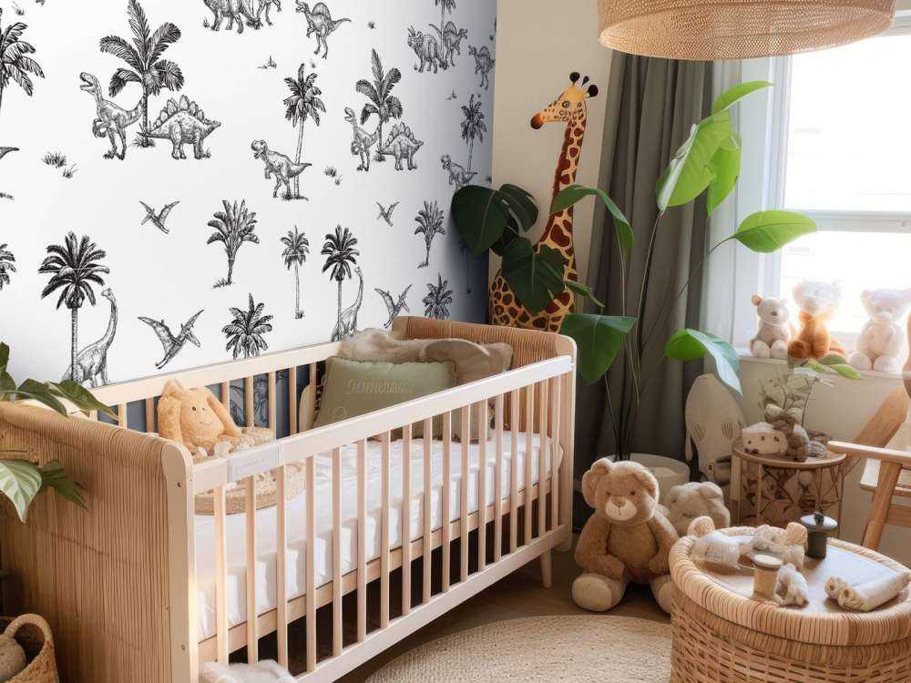 Dino pattern in black and white