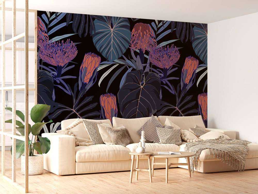 Pattern with tropical plants