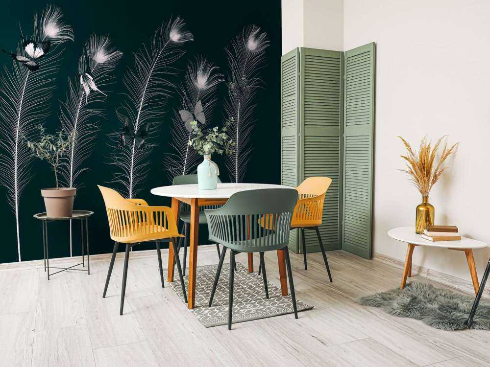 Butterflies on peacock feathers