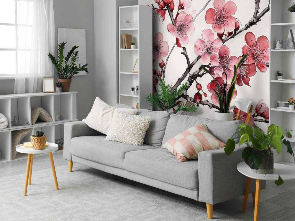 Ink Cherry Blossoms Branches #6