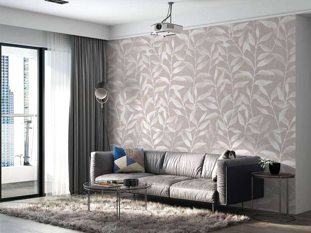 Japandi climbing leaves - beige