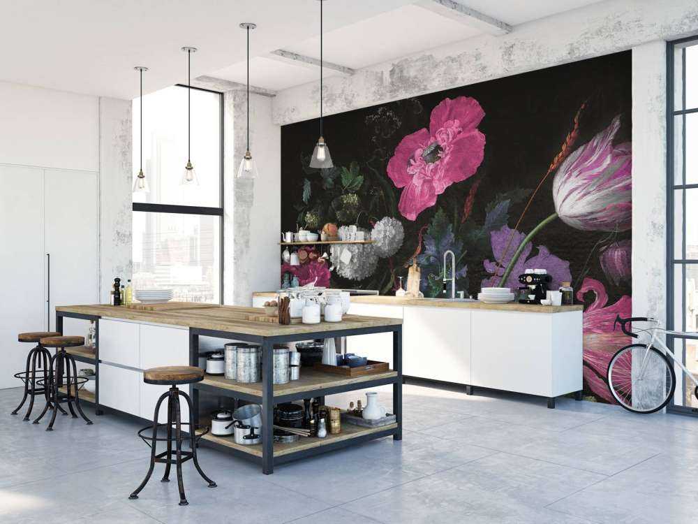 Baroque flowers still life - moody pink