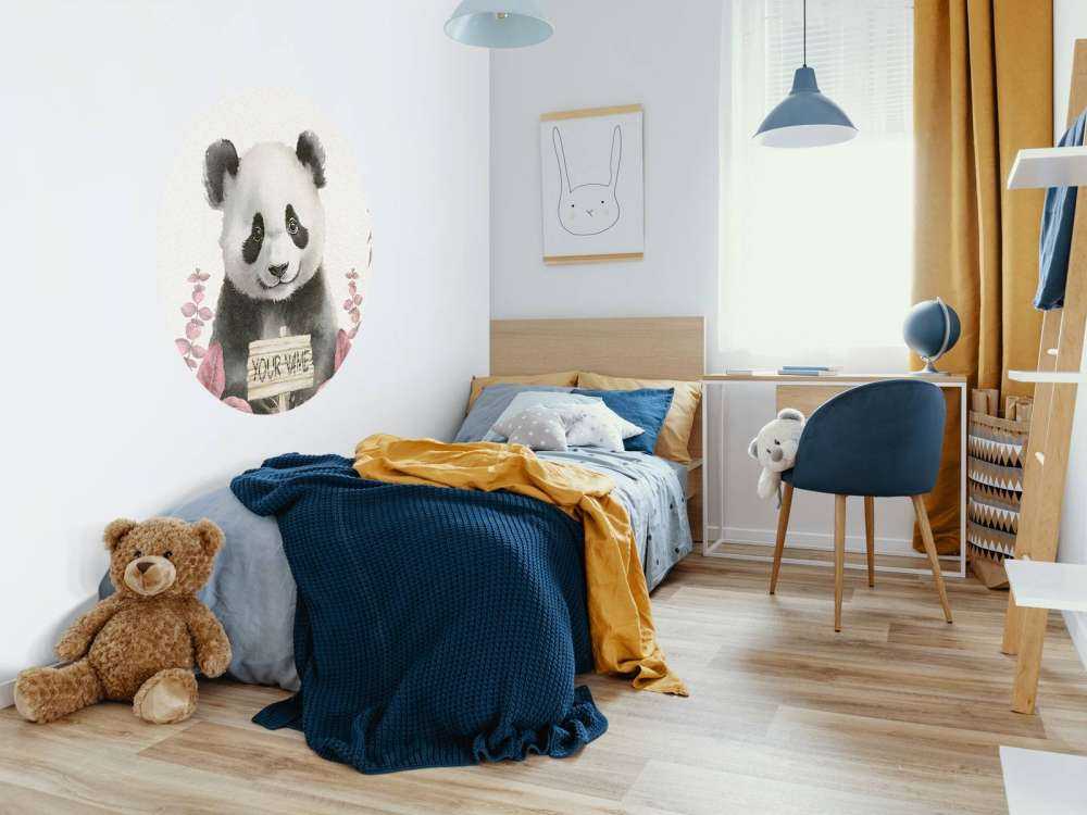 Baby panda in the jungle pink