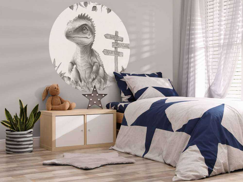 Baby spinosaurus in the beige jungle