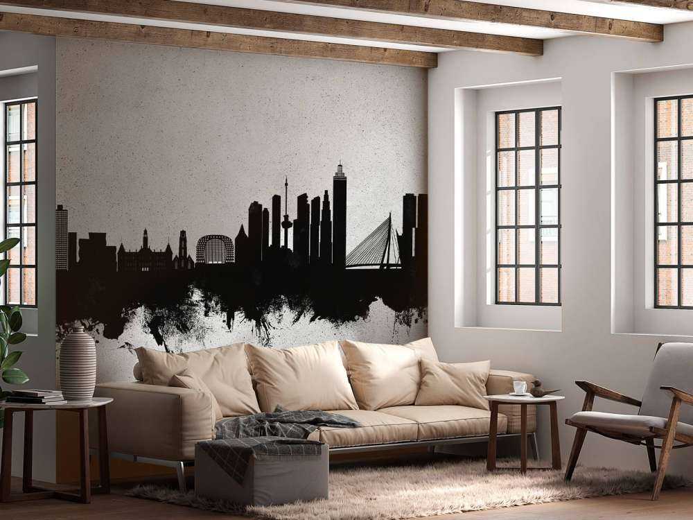 Watercolor skyline, Rotterdam