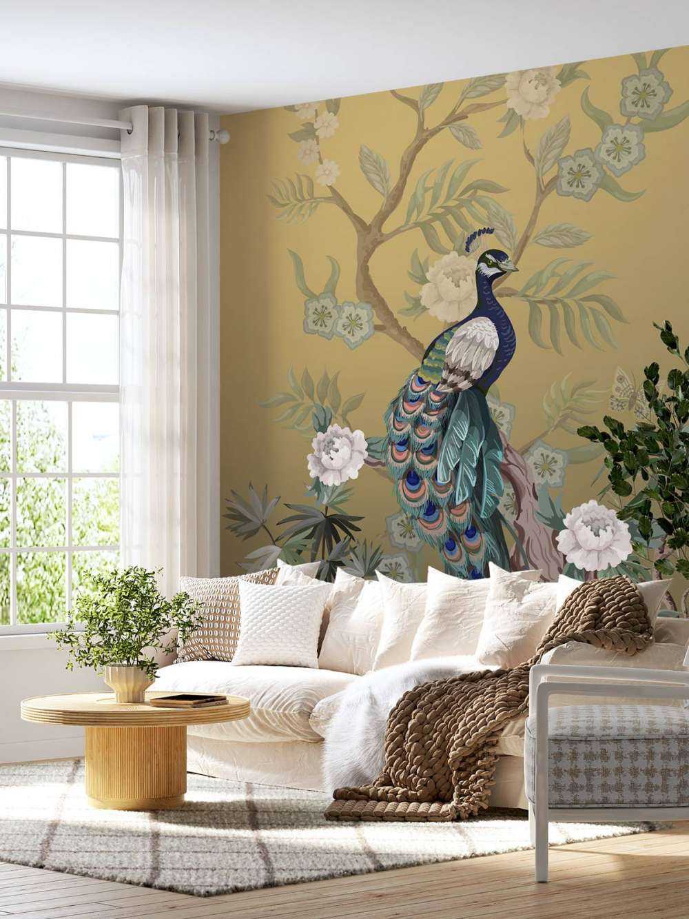 Peacocks and Peonies - Gold