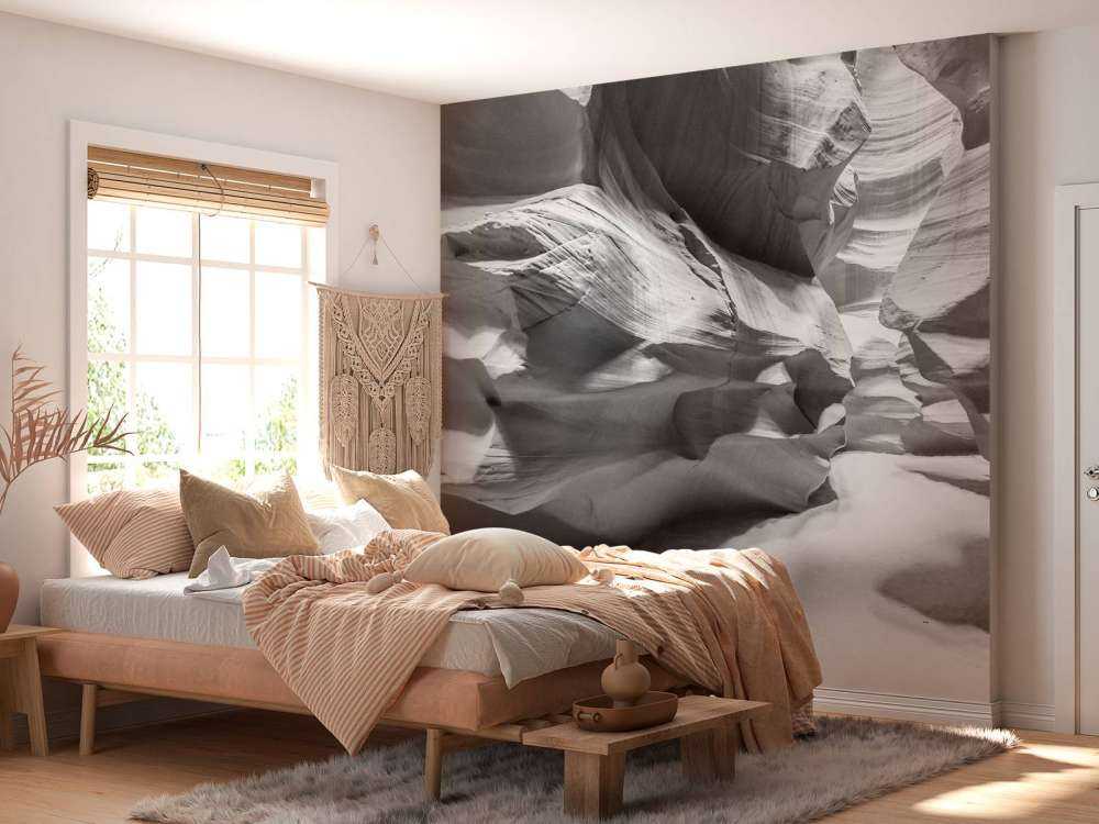 Zandsteen ravijn in zwart-wit