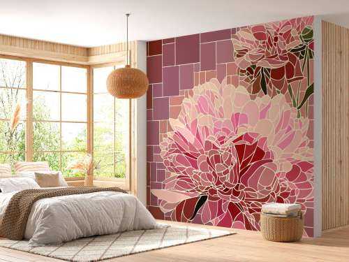 Pink flowers mosaic