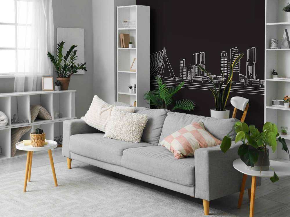 Rotterdam skyline zwart