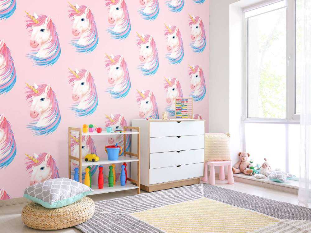 White unicorn with golden horn