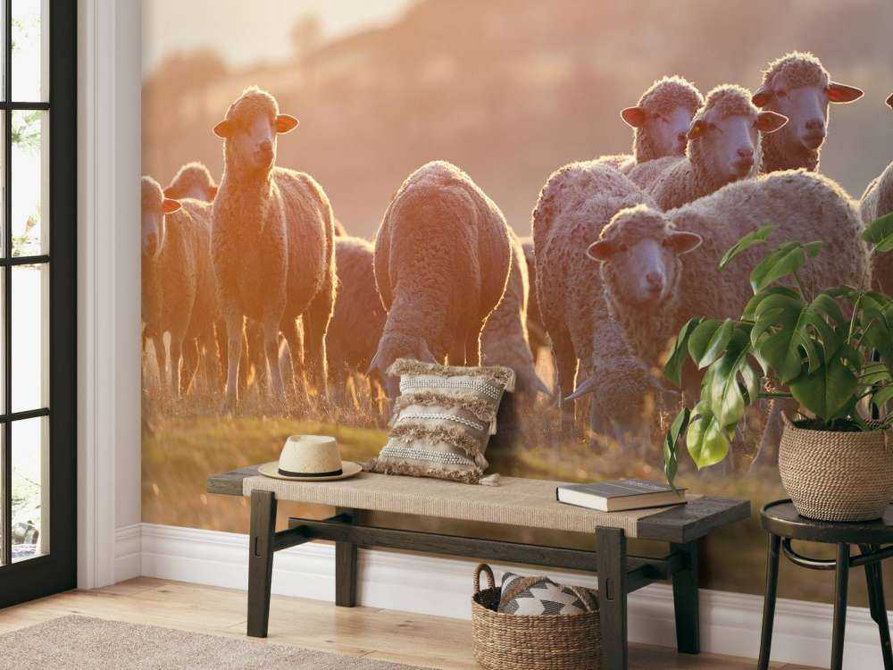 Looking up sheep