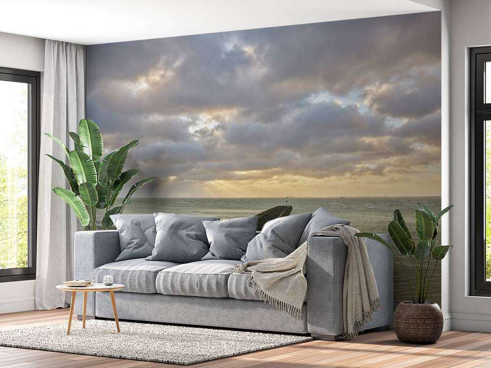 Golfbreker aan de kust