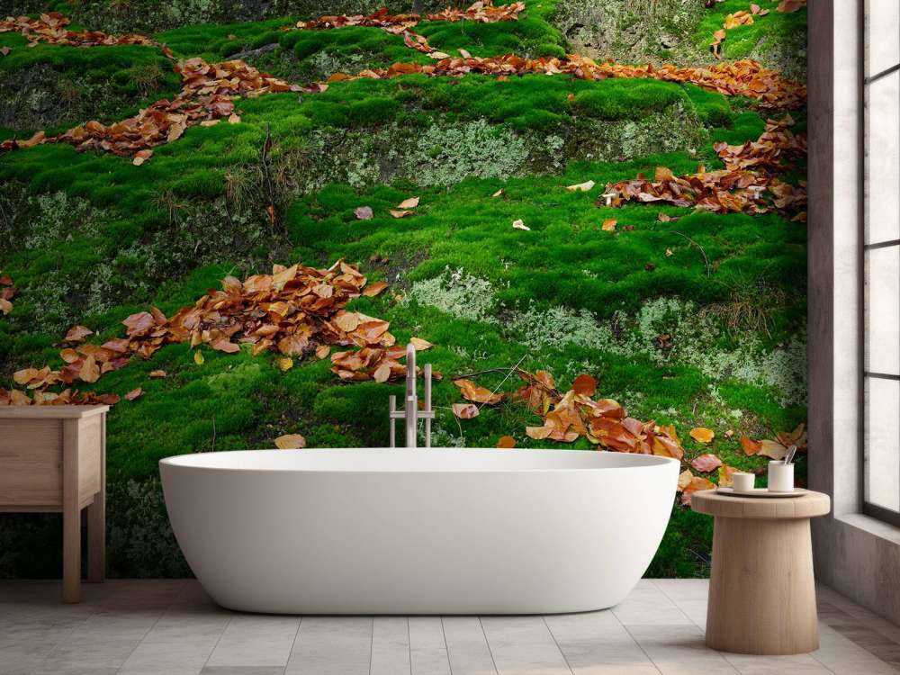 Mos met hefstbladeren