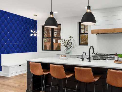Dark blue chesterfield pattern