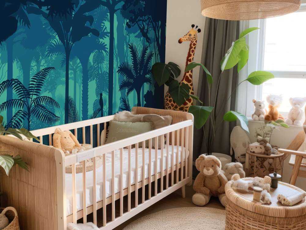 Blue jungle silhouette