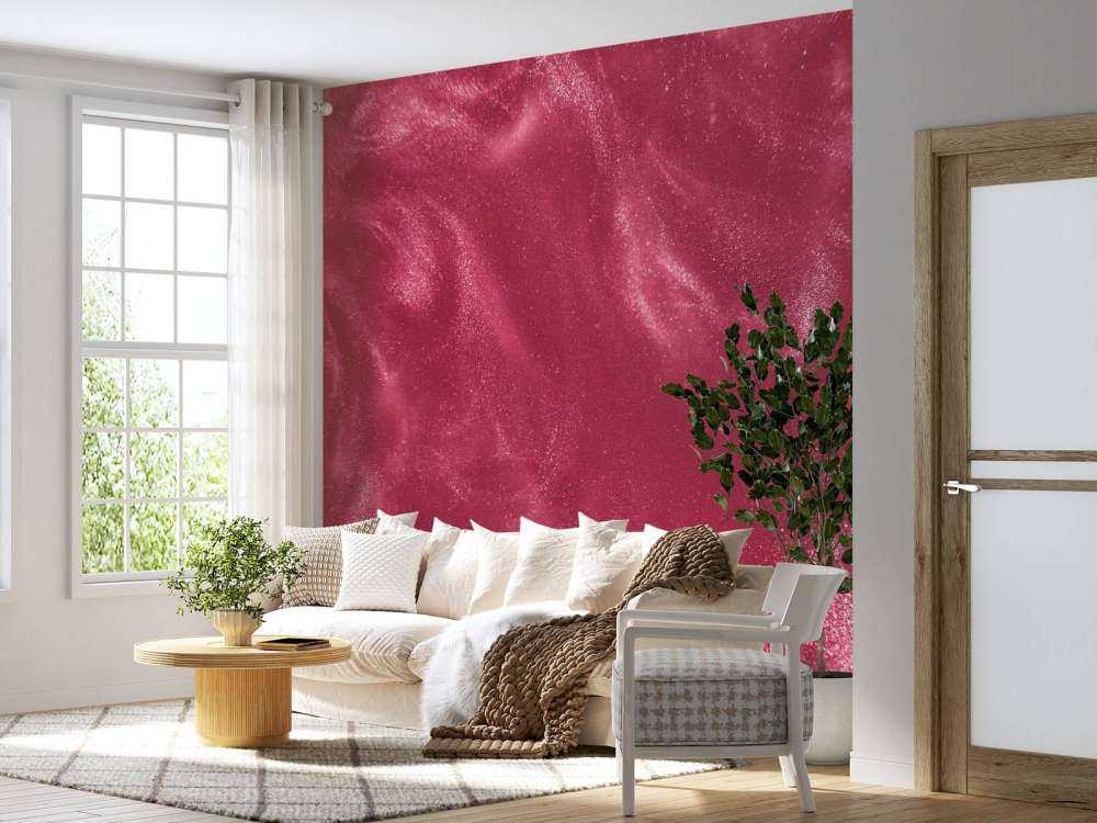 Pink glitter particles