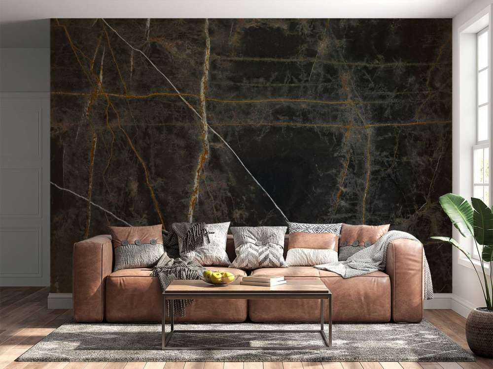 Black marble with copper tones