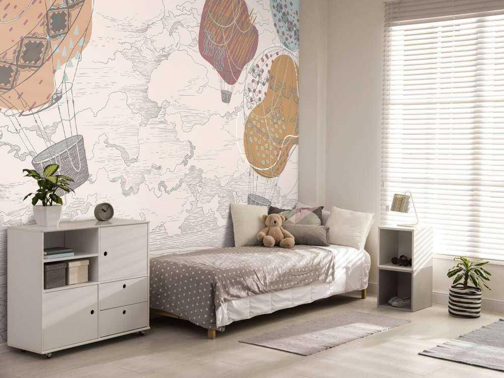 Colored hot air balloons