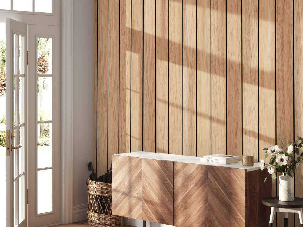 Light vertical wooden planks