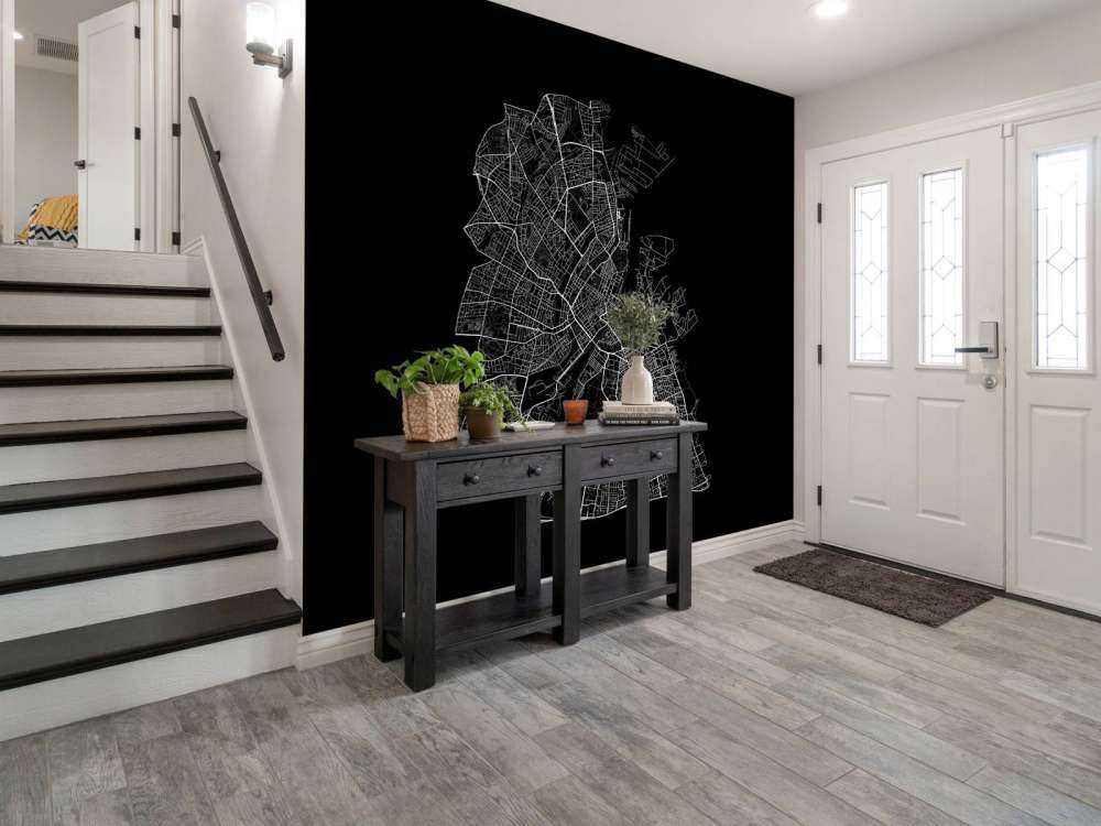 Plattegrond van Kopenhagen, zwart